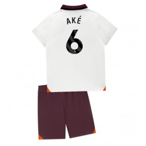 Manchester City Nathan Ake #6 Udebanesæt Børn 2023-24 Kort ærmer (+ korte bukser)